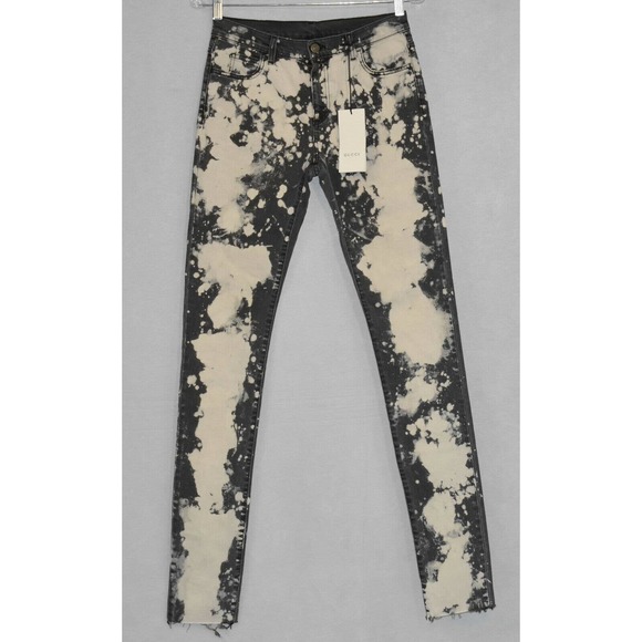 Gucci Denim - C5 NWT GUCCI Tie Dye Gray Denim Bleached Embroidered Lng Skinny Jeans Sz 26 $890